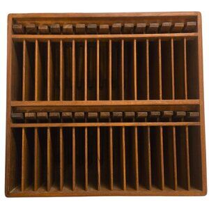 Vintage Kalmar Designs Cassette Tape Holder Teak Wood 30 Tapes Eject Button MCM